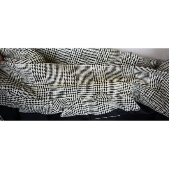 J. GALLERY - VINTAGE WOMEN'S BLACK WHITE PLAID OVERSIZED BLAZER JACKET - 15/16 - Picture 6 of 8